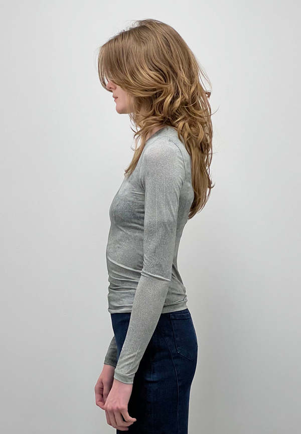 Paloma Wool ARCANGEL Printed Long Sleeve Top - Mid Grey | Garmentory