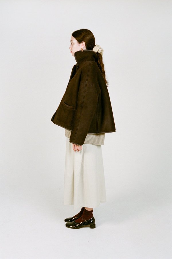 CAWLEY Avis Sheepskin Jacket - Chocolate | Garmentory