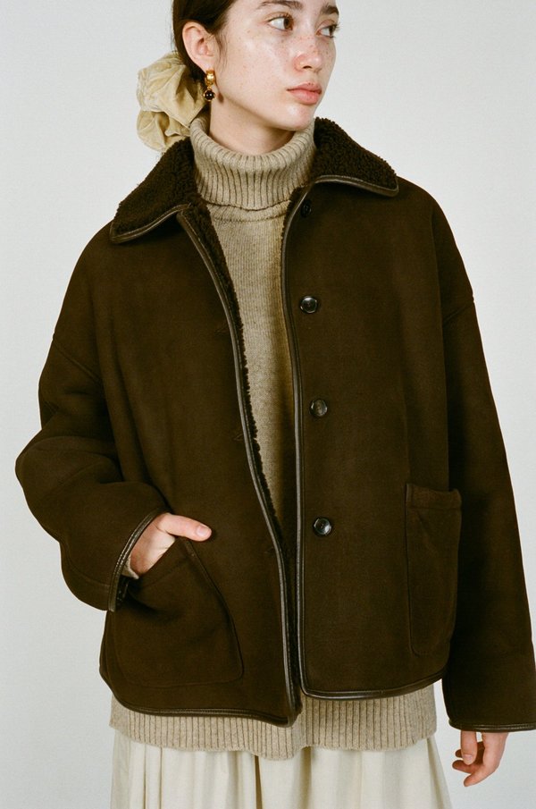 CAWLEY Avis Sheepskin Jacket - Chocolate | Garmentory