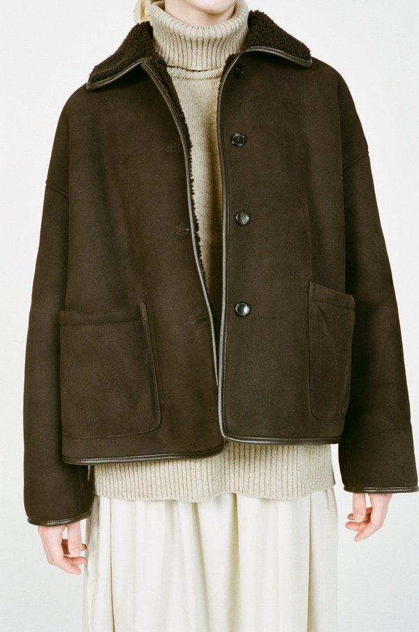CAWLEY Avis Sheepskin Jacket - Chocolate | Garmentory