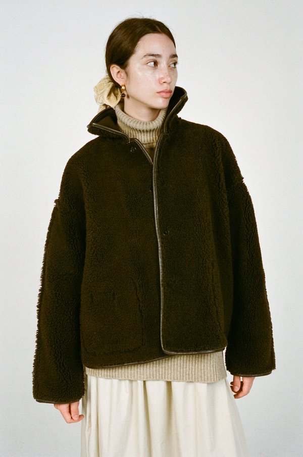 ジャケット・アウター CAWLEY Avis check sheepskin jacket Cawley Brown Avis Shearling Jacket Cawley