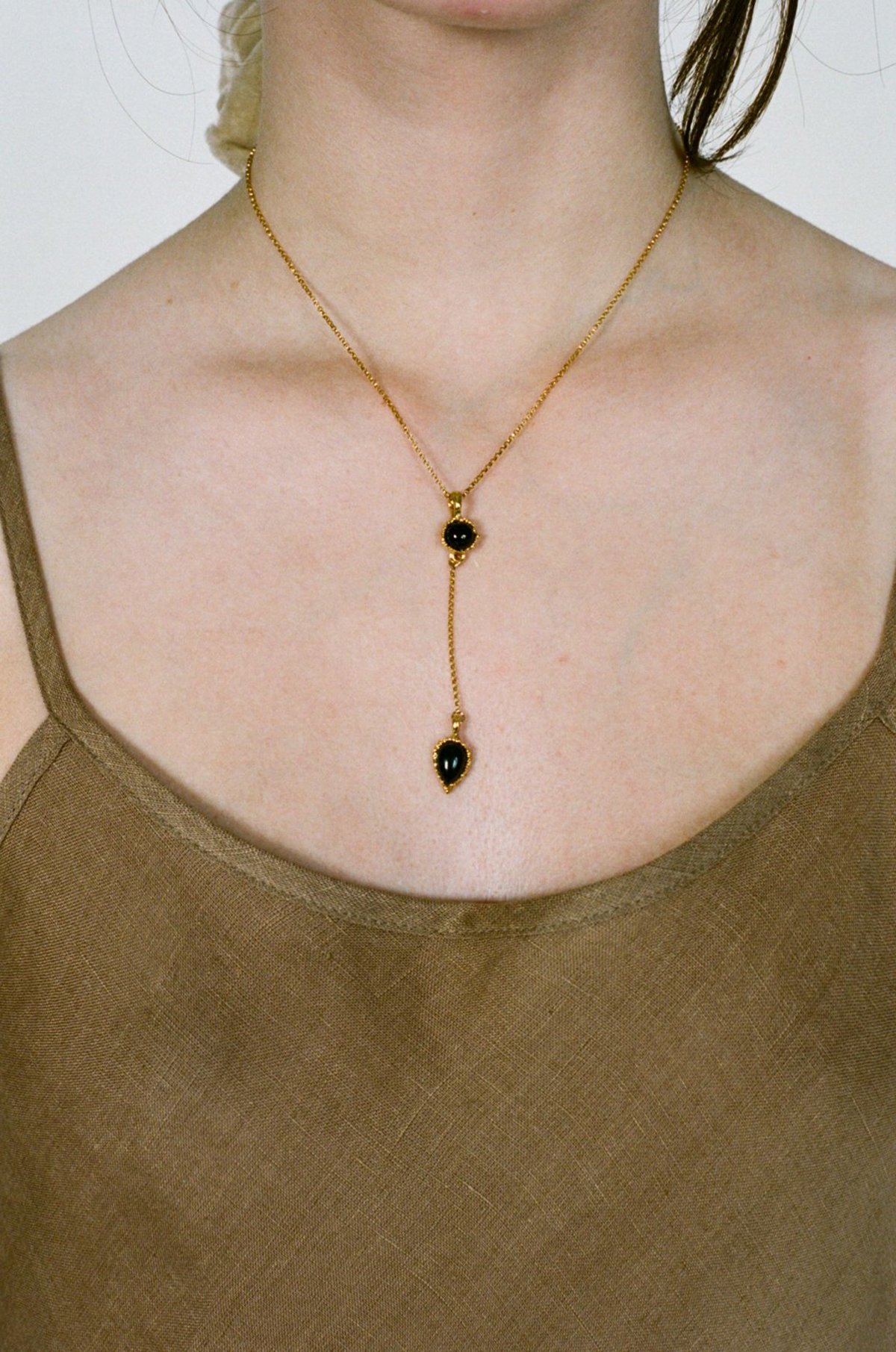 ★MIDNIGHT MOMENT.★ volume onyx necklace Midnight Moon Crystal Necklace- Black Onyx in Sterling