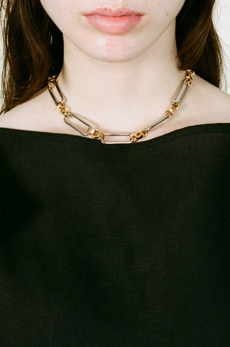 LAURA LOMBARDI Two Tone Stanza Necklace | Garmentory