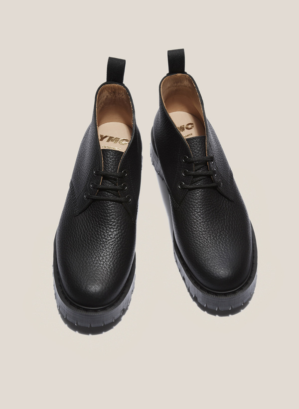 YMC x Solovair Black Pebble Leather Platform Chukka Boots Men\'s 44 EU/9.5 UK NPS Solovair | NPS | Essential Collection | Black Suede 3  main image 4