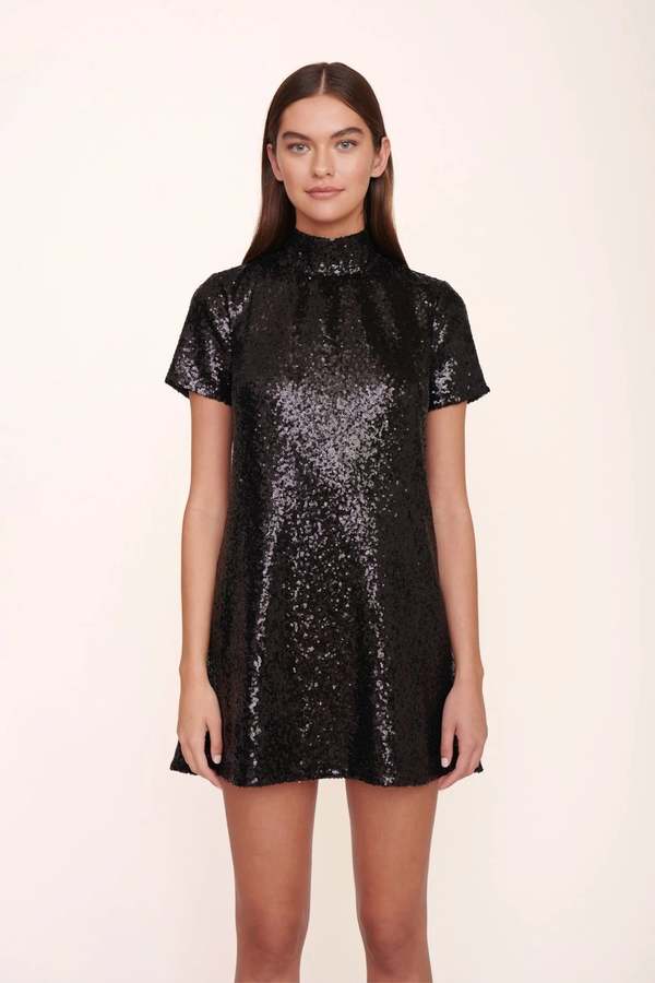 Staud Mini Ilana Dress - Black Sequin | Garmentory
