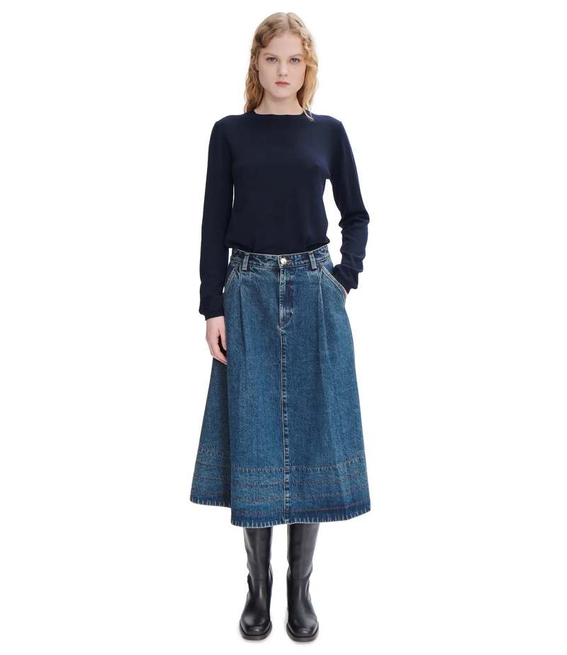 スカート A.P.C. Woman Skirt Blue COHFCF06423 IAL A.P.C. Women's Skirts & Shorts | Timeless Versatility