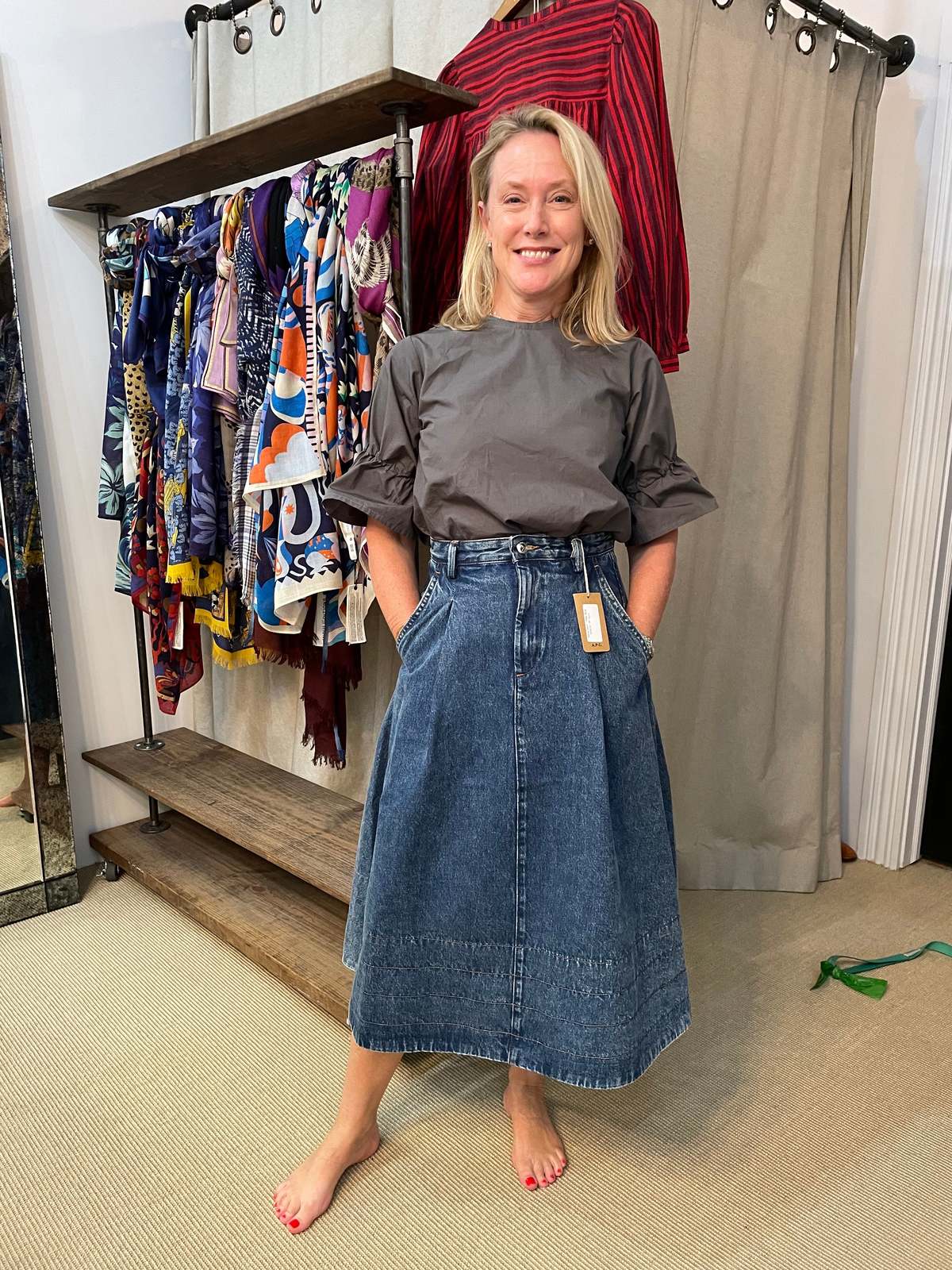 A.P.C. Nora Skirt - Pale Blue | Garmentory