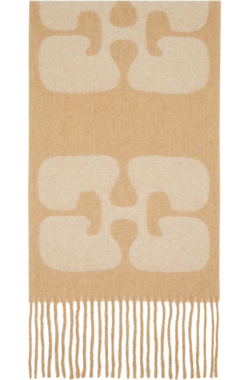 【無料郵送/関税込/正規品】 Ganni Fringed Wool Scarf Egret A3 Ganni Gradient Wool-Blend Scarf | Coggles