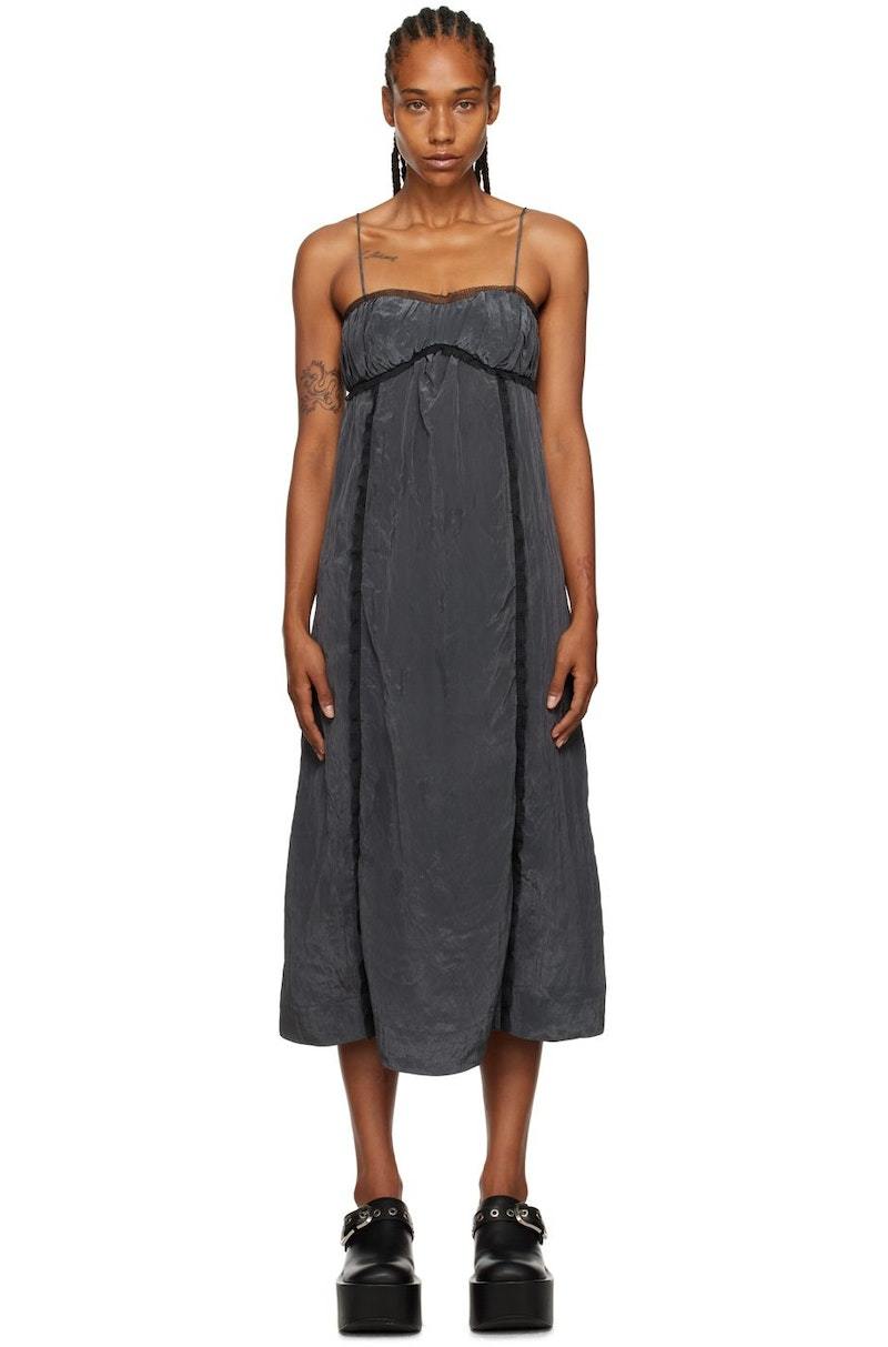 パーティードレス Ganni F9551 252 Dresses Grey Women's Dresses | Maxi, Midi & Mini Styles | GANNI US