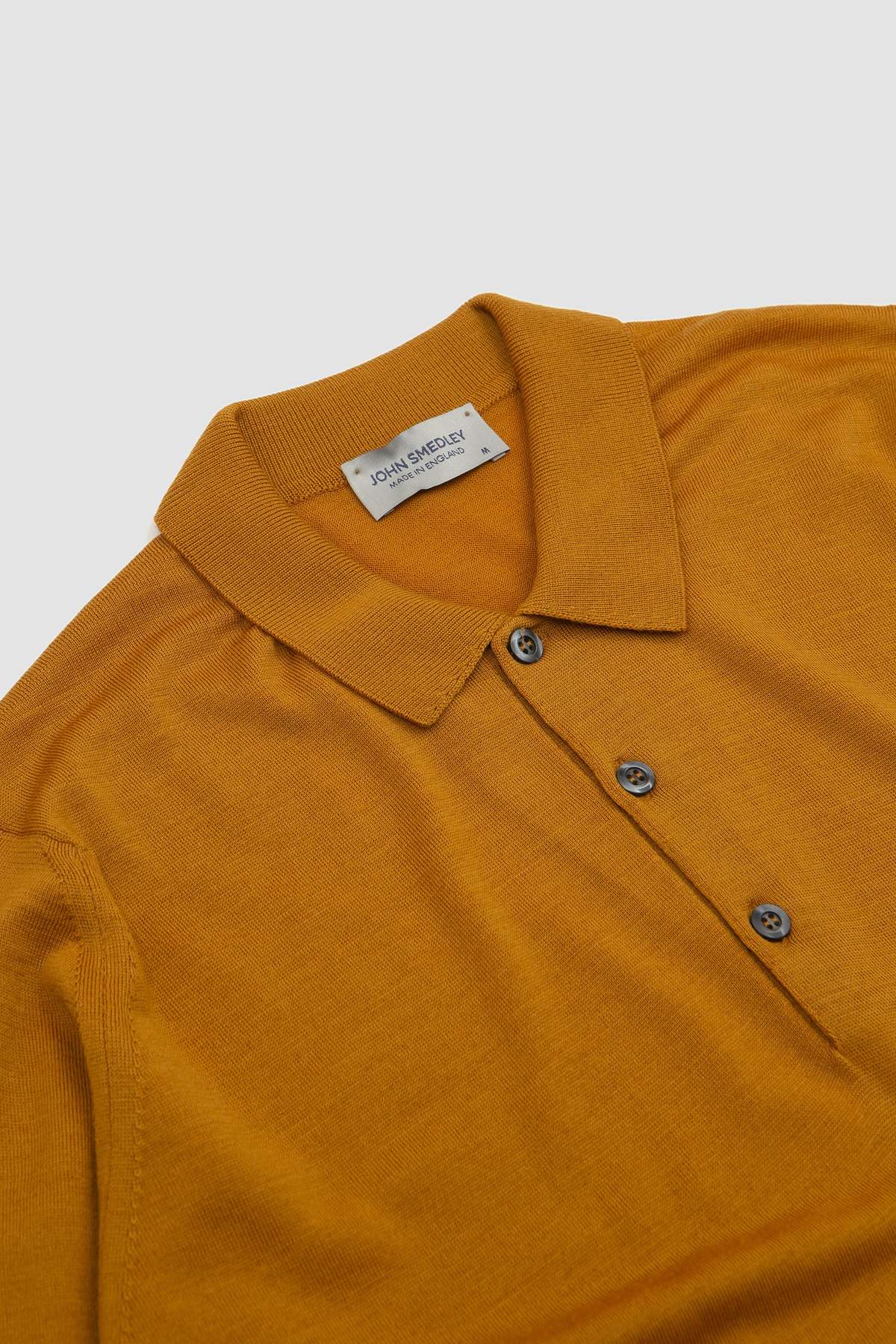 John Smedley Belper LS Polo Shirt - Saffron | Garmentory