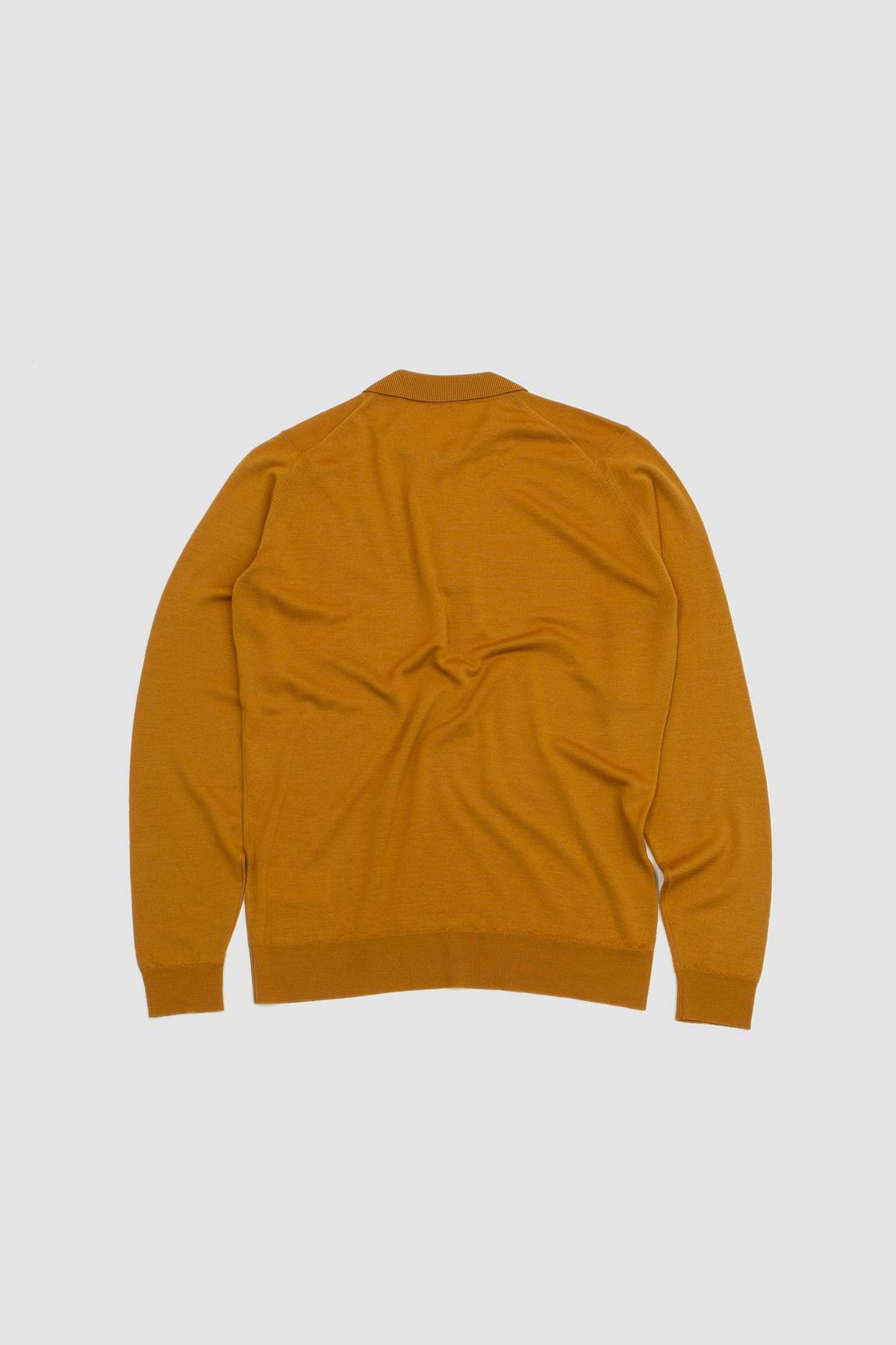 John Smedley Belper LS Polo Shirt - Saffron | Garmentory