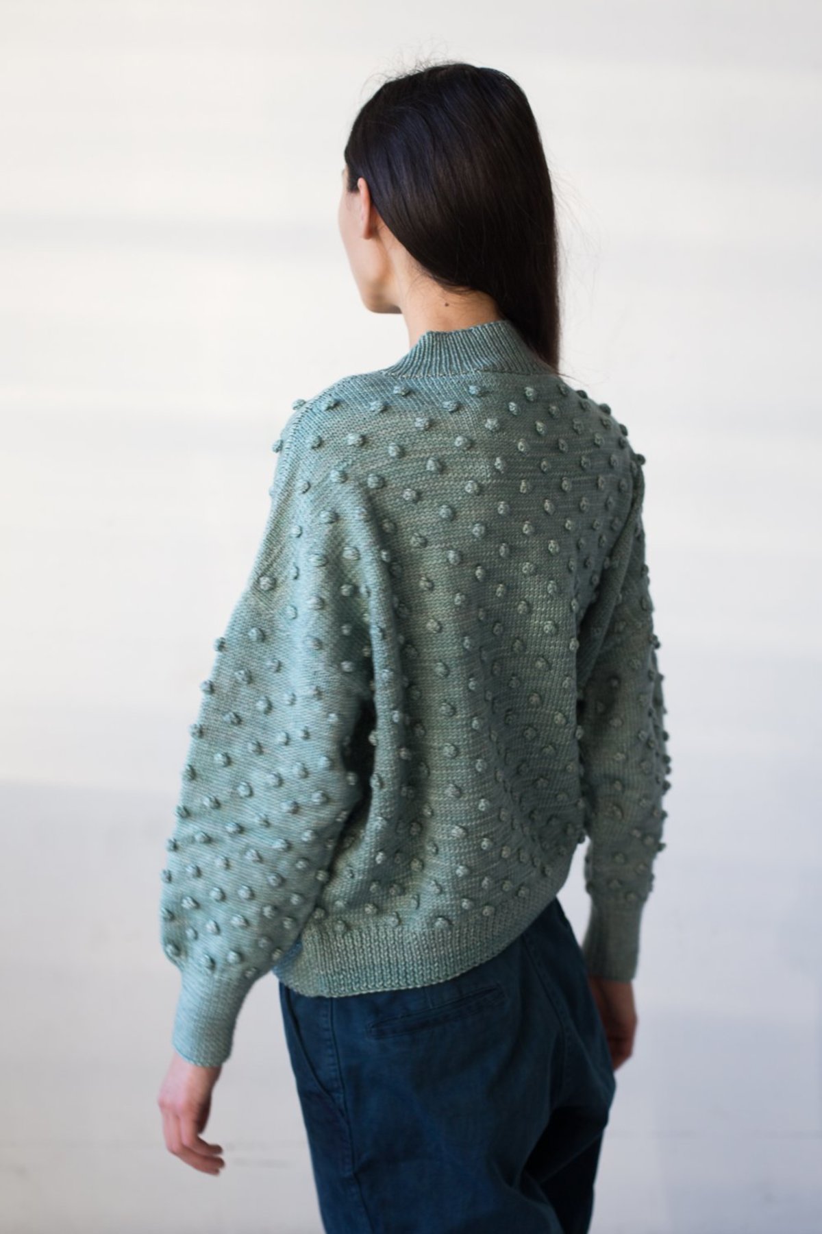 Misha and Puff Popcorn Sweater in Sage | Garmentory