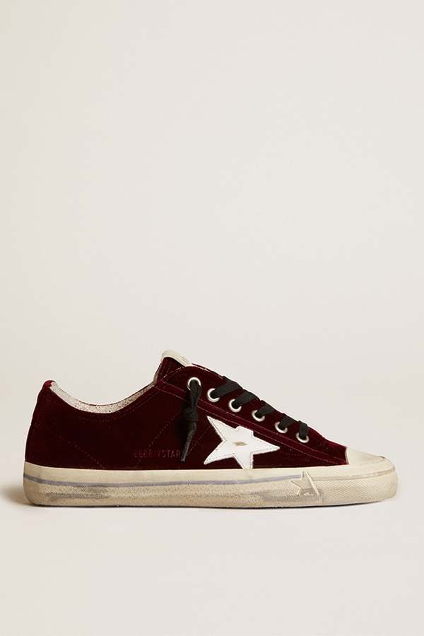 Golden Goose V-Star w Velvet Upper Rubber Toe and Leather Star