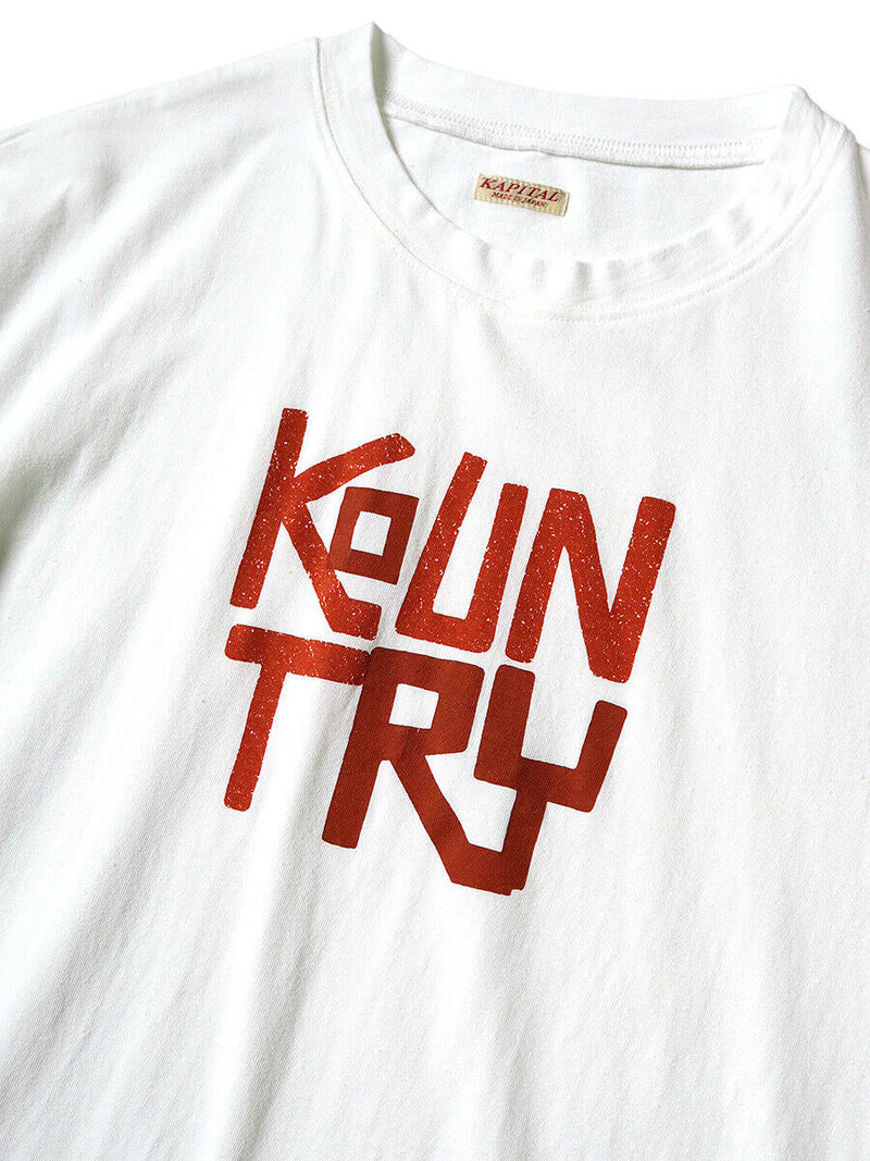 KAPITAL ホワイト/レッド Tシャツ Kapital Tee – HARUYAMA