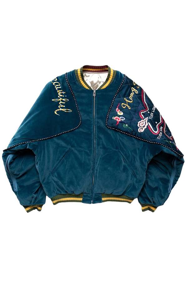 Kapital Velveteen SHAM BOMBER JKT Beautiful HONG KONG - TURQOISE