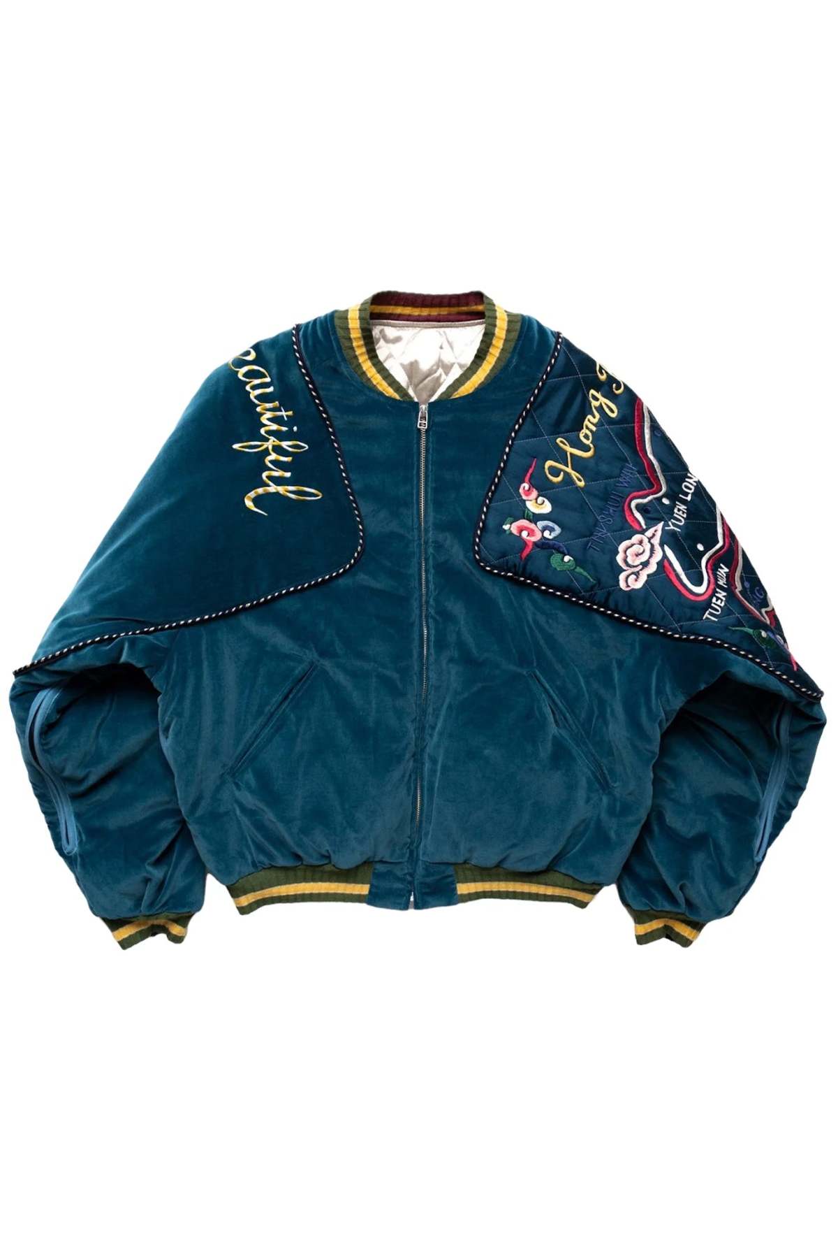 ジャケット・アウター Kapital Velveteen SHAM BOMBER JKT Kapital Embroidered Velveteen Sham Pillow Bomber Jacket - DeeCee style