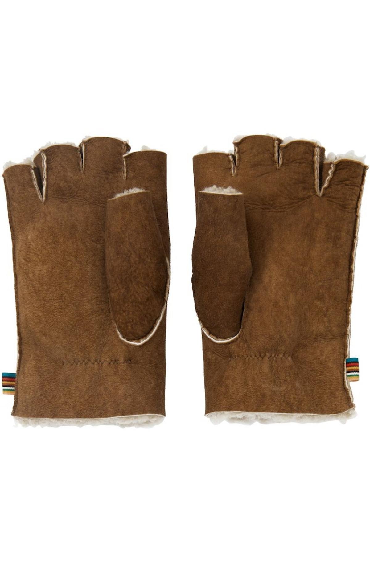 PAUL SMITH Fingerless Gloves Brown Garmentory