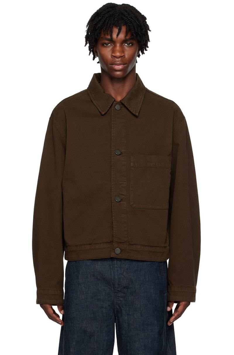 Lemaire Brown Boxy Denim Jacket - Espresso | Garmentory