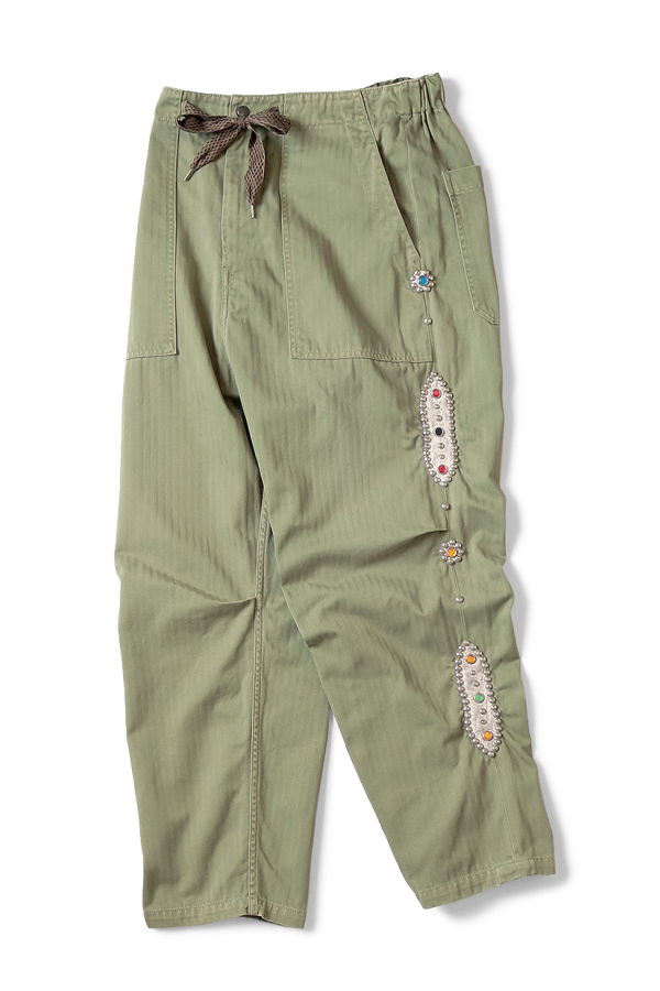 Kapital Sulfur Herringbone Easy Baker Pants - Studs Remake/Khaki