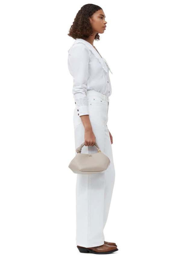 ●Ganni● Small Gani Boo Cross Bag Oyster Gray A5245873 A524 Oyster Gray Light Grey Small GANNI Bou Bag | GANNI US