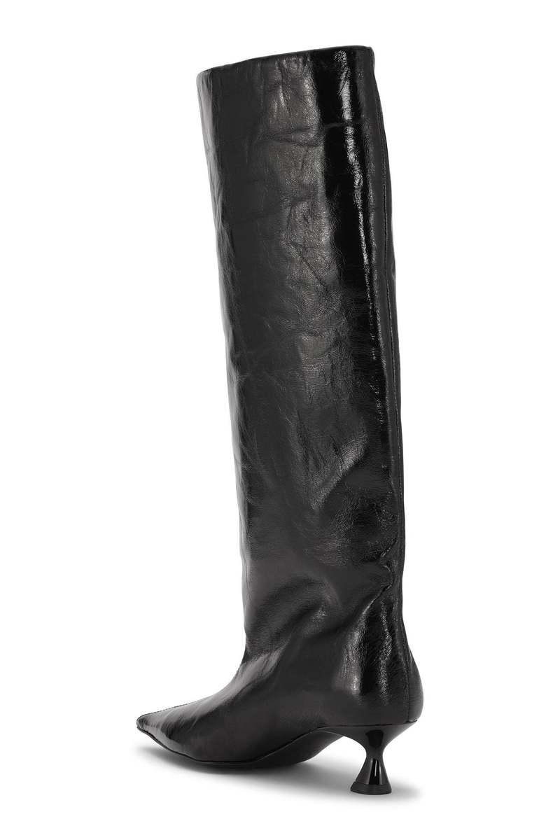 Ganni Soft Slouchy High Shaft Boot - Naplack Black | Garmentory