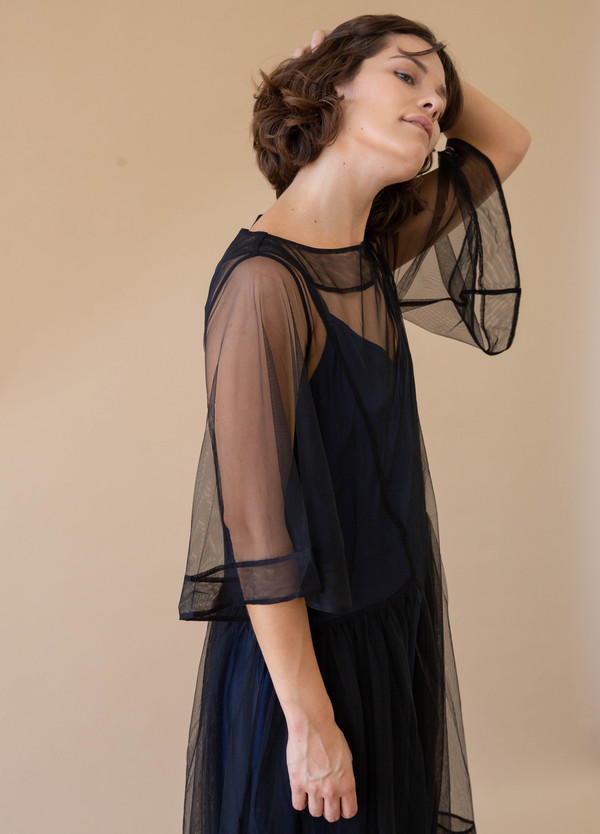 ali golden mesh dress PLEATED MESH DRESS main image 0
