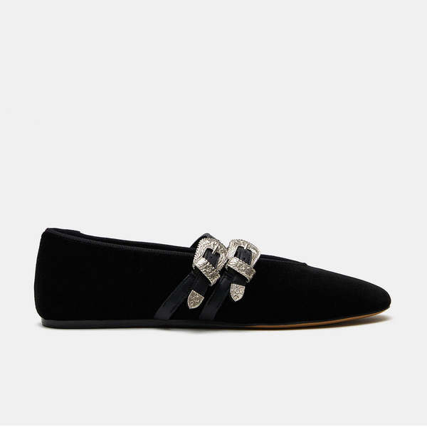 LE MONDE BRYL Claudia Slipper - Black Velvet