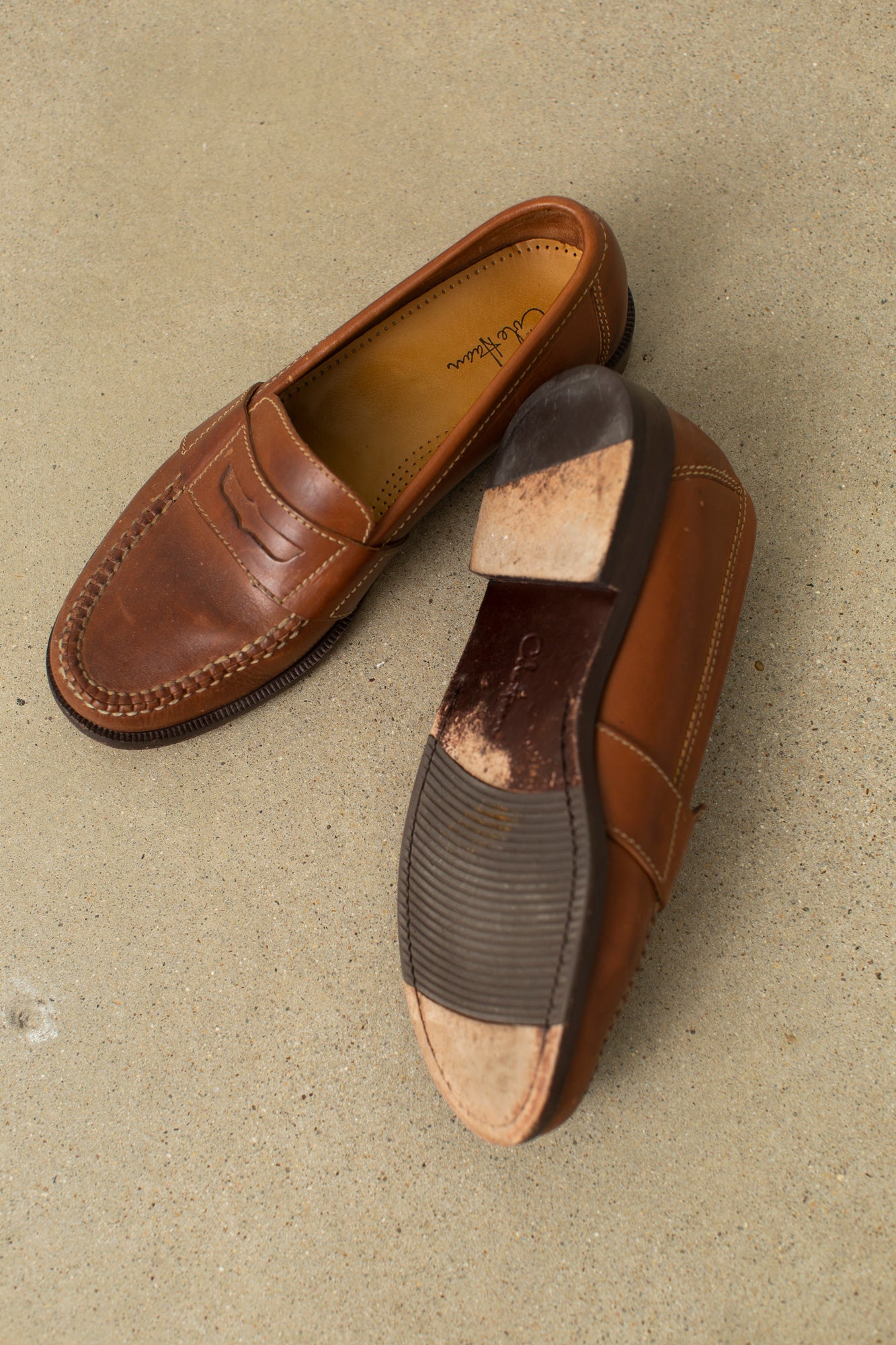 Vintage Brown Leather Slip On Loafers main image 1