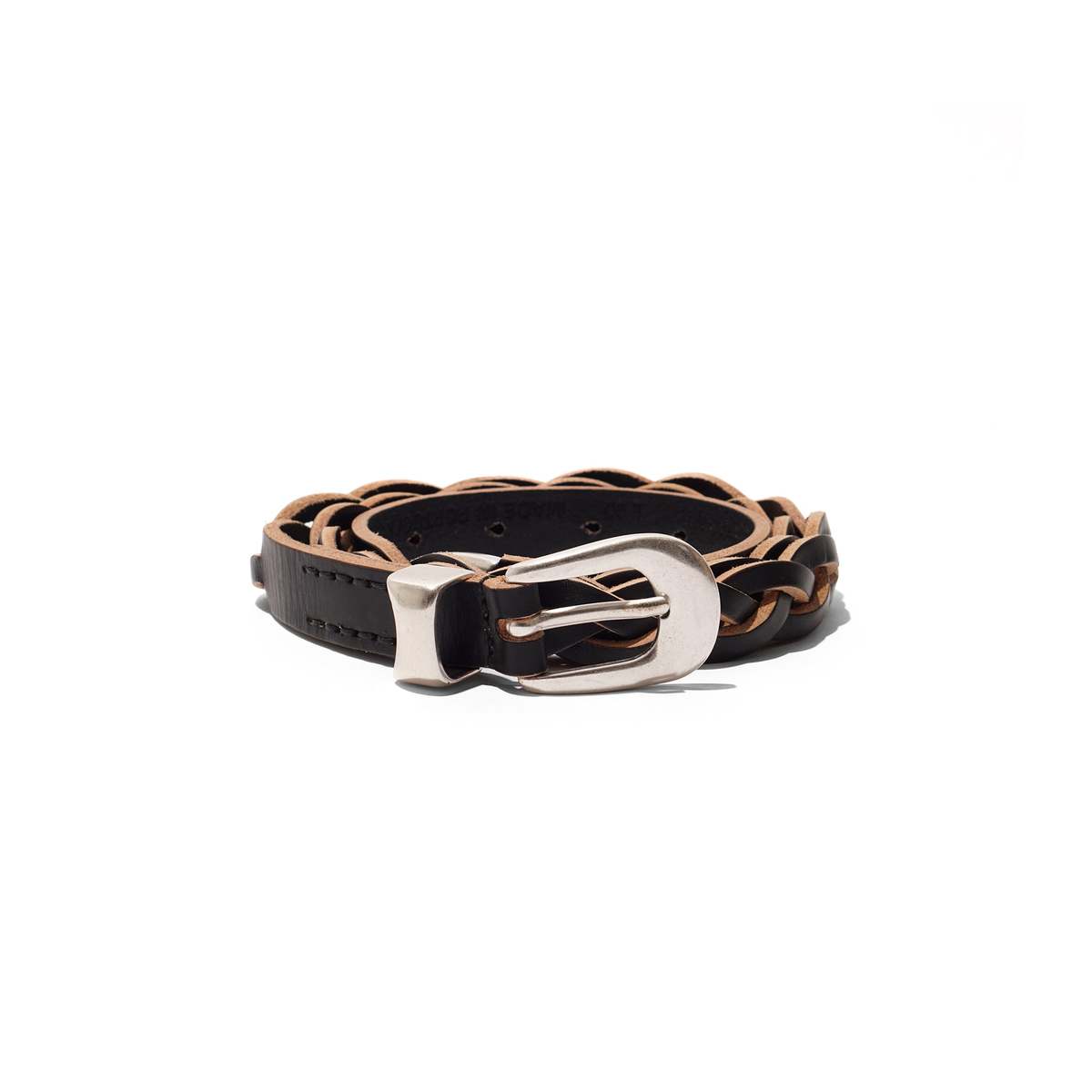 Our Legacy 2cm Leather Braided Belt - Black | Garmentory