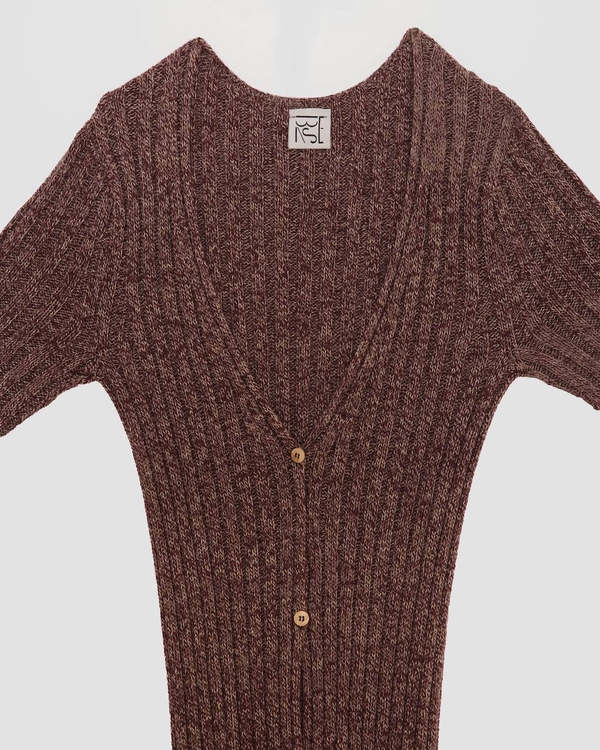 Baserange LouLou Long Cardigan - Burgundy Melange | Garmentory