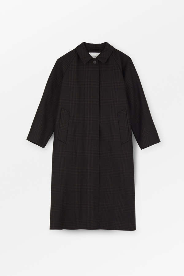 skall studio Mary Coat - Black Brown Check | Garmentory