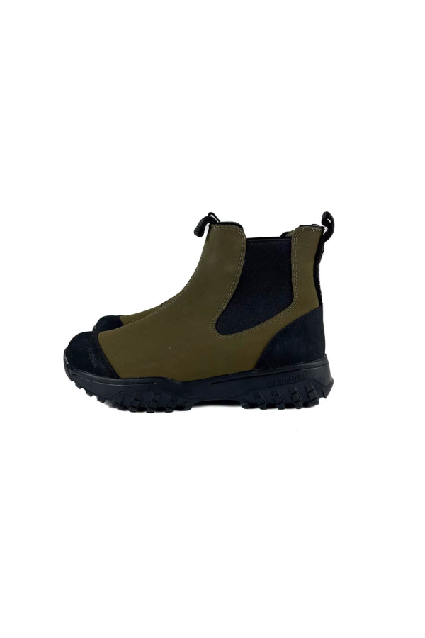 Woden Magda Rubber Track Boot - Dark Olive/Black