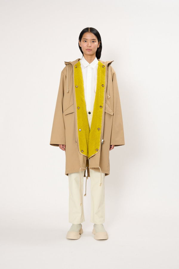 Sofie D'Hoore Creed Hooded Parka - Woven Dune/Mustard