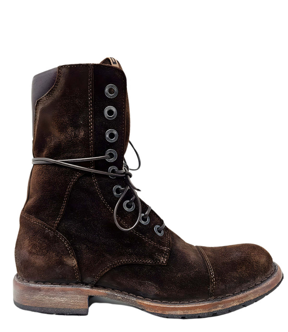 New $665 MOMA Italian leather lace mens ankle boots 42 US 9 brown Handcrafted Men main image 2