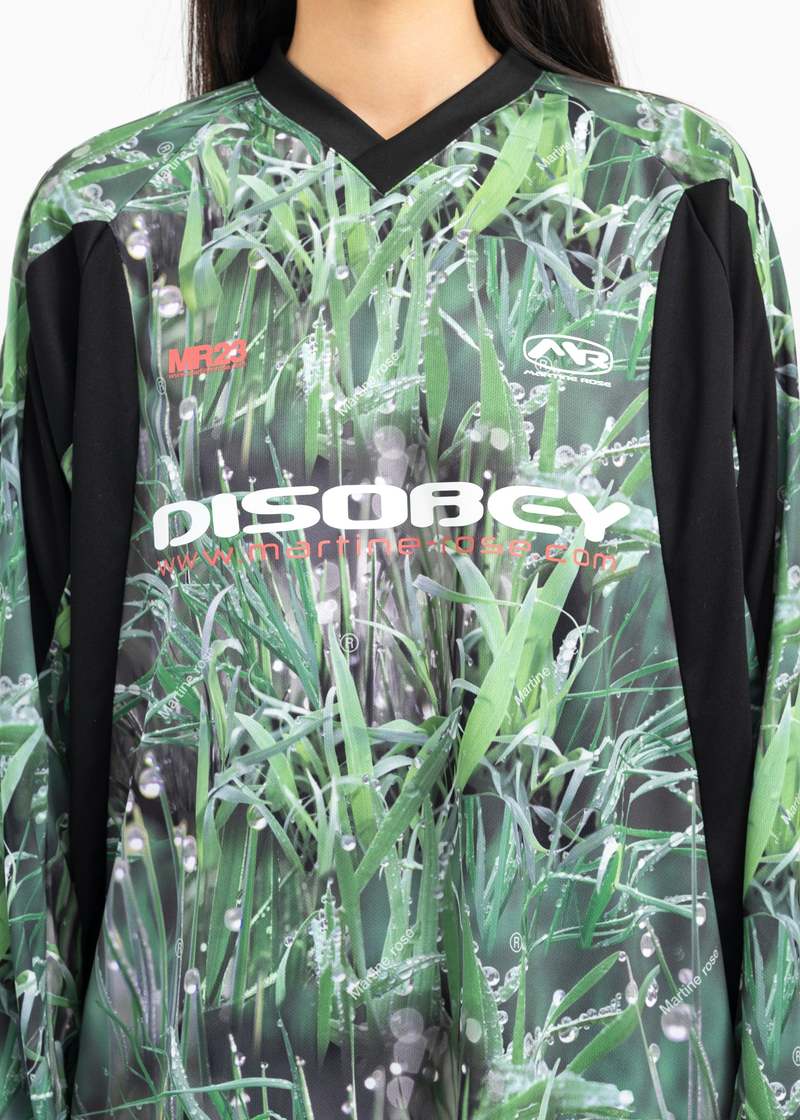【MARTINE ROSE】PANELLED FOOTBALL TOP GRASS PRINT/BLACK Martine Rose PANELLED FOOTBALL TOP - GRASS PRINT/BLACK