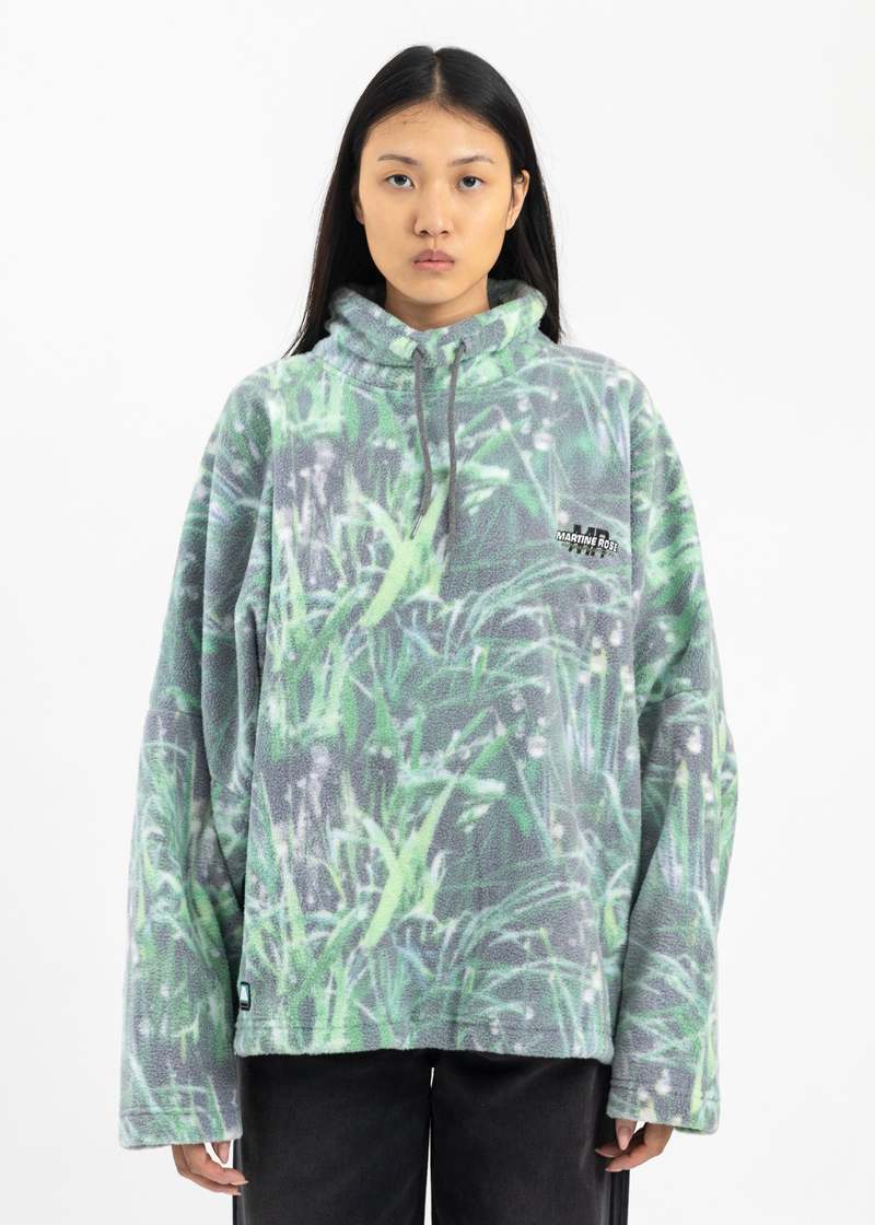 Martine Rose BATWING FLEECE PULLOVER - GRASS PRINT | Garmentory