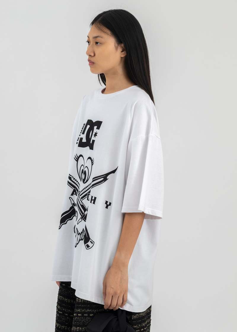 SHORT SLEEVE WIDE TEE COLLAB WITH DC SHOES ANARCHY - WHITE