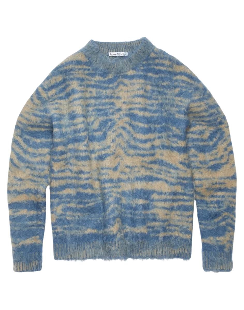 【Acne Studios】wool Pullover Acne Studios - Layered wool hoodie - Beige melange