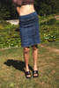 Denim Panel Midi Skirt - Thumbnail 3