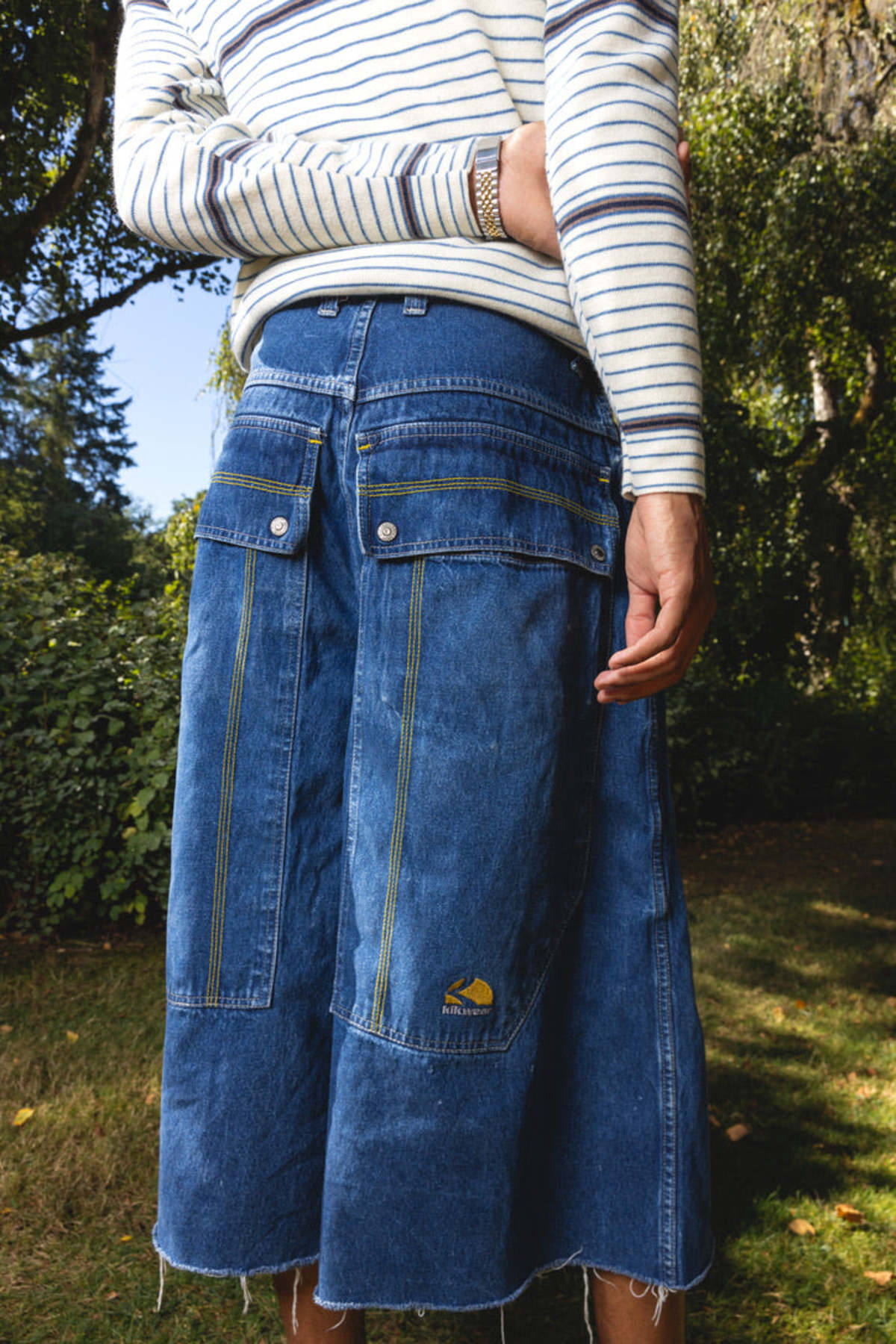 KikWear Stitch Rave Jorts - Green | Garmentory