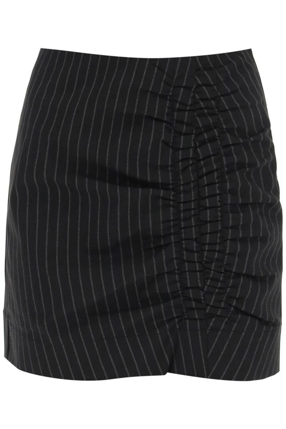スカート GANNI pinstriped mini skirt Phantom Black Pinstripe Mini Skirt | GANNI US