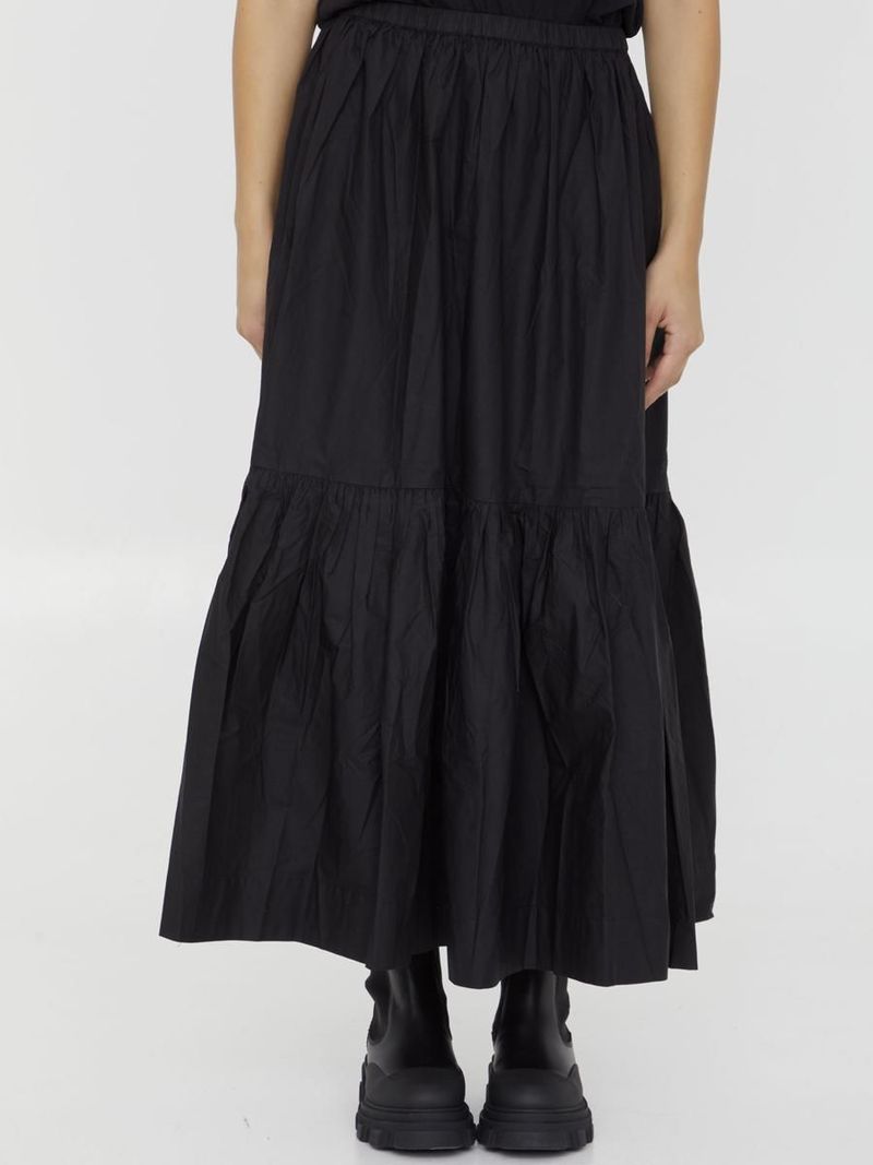【関税＆送料込み】Ganni Organic Cotton Maxi Skirt Leopard Leopard Printed Elasticated Maxi Skirt | GANNI US