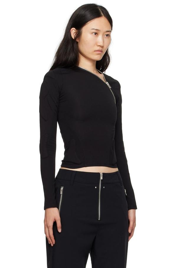 Heliot Emil Curve Long Sleeve T-Shirt - Black | Garmentory