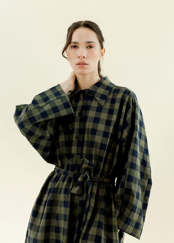 A Bronze Age Andi Dress - Darian Check | Garmentory