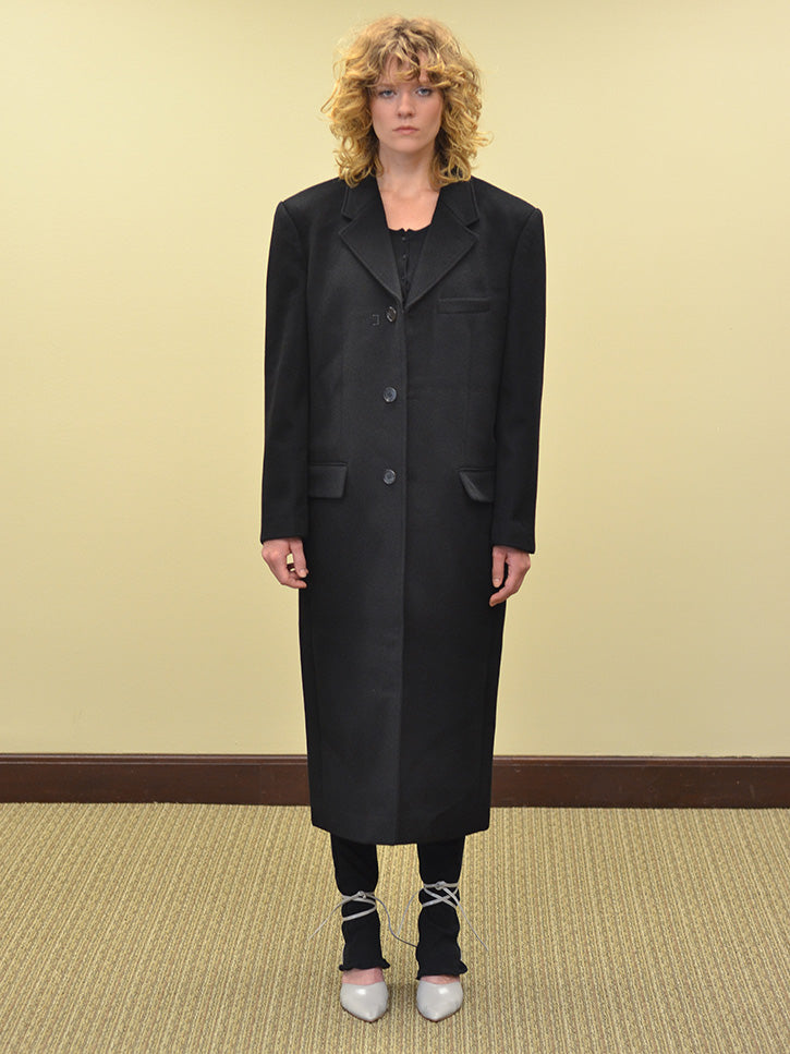 Dunst 2 Way 3 Button Cashmere Coat - Black | Garmentory