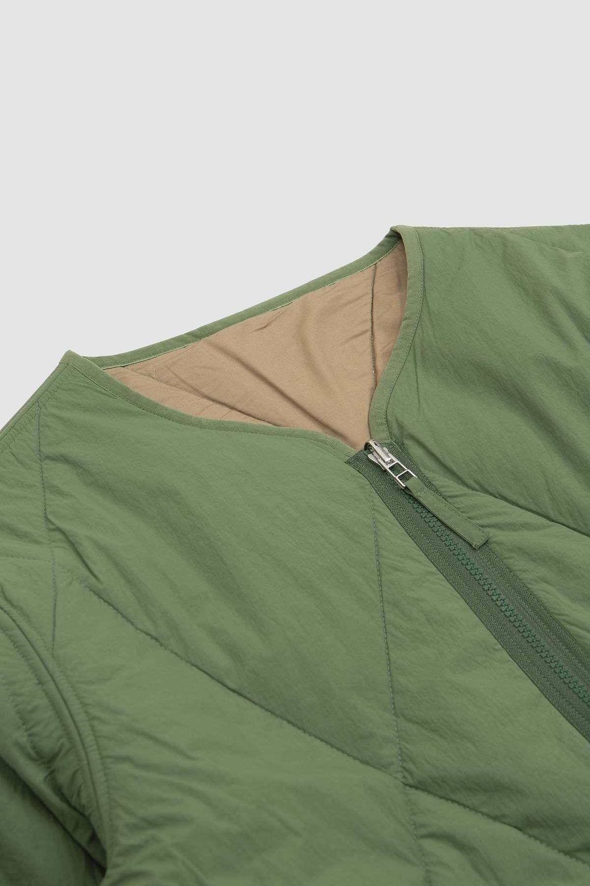 Green Short Sleeved Military Liner Jacket main image 1