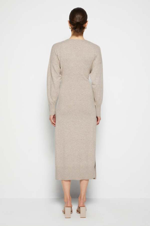 Jonathan Simkhai Skyla Loungewear Knit Wrap Dress - Fawn | Garmentory
