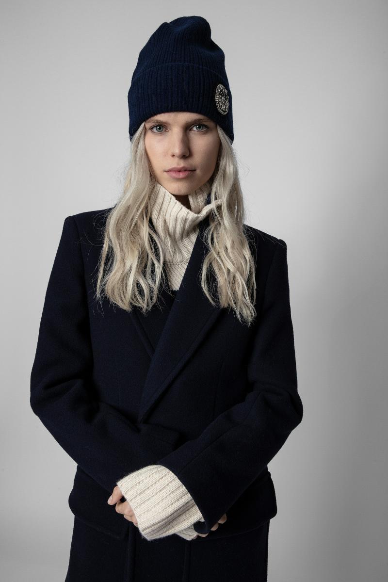 Zadig Voltaire Thomsy Merino Wool Beanie Noir Garmentory