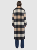 Long Cashmere Blend Coat in Charcoal Camel Plaid - Thumbnail 3