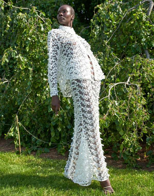 3D Embroidered Tulle Button Down Shirt | Garmentory